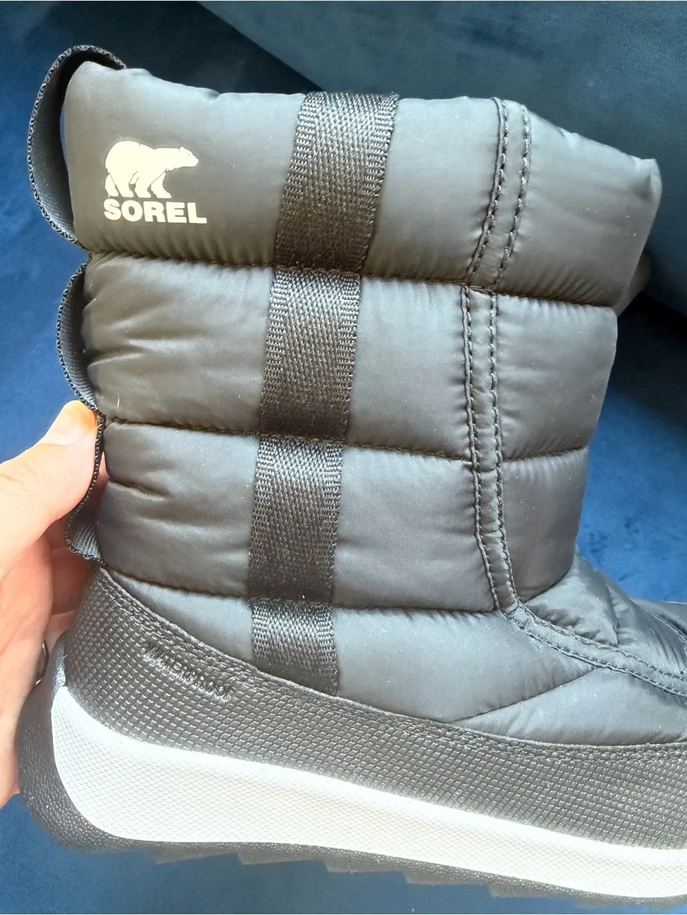 Sorel Kids Black and White Puffy Winter Boot. New.